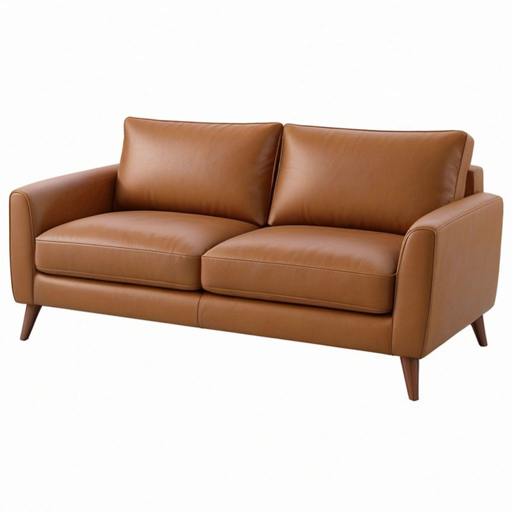 Sofa dwuosobowa 160 cm x 85 cm x 85 cm brązowa tapicerowana w stylu nowoczesnym